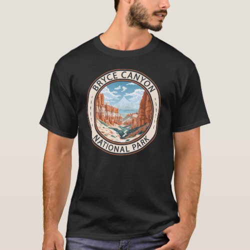Bryce Canyon National Park Trail Illustration Art T_Shirt