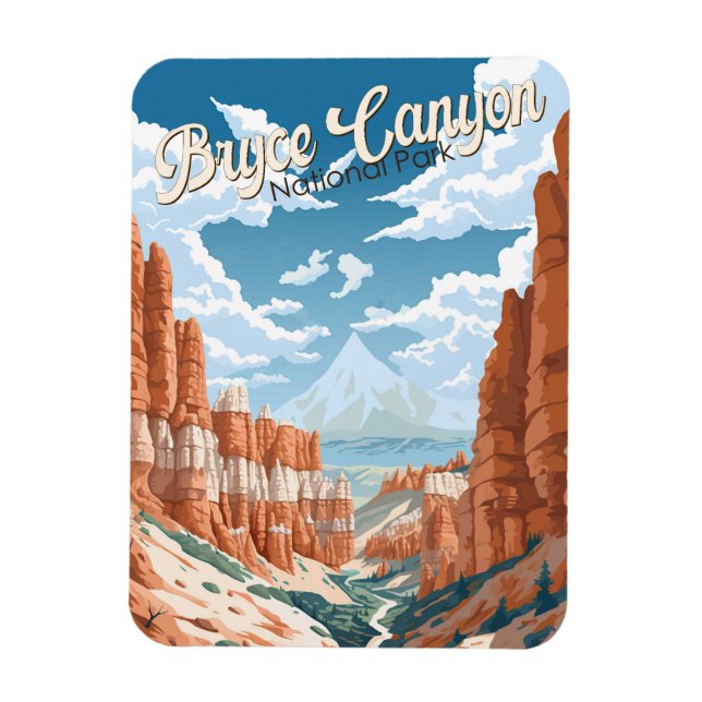 Bryce Canyon National Park Trail Illustration Magnet (Vertical)