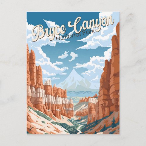 Bryce Canyon National Park Trail Illustration Postcard