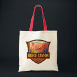 Bryce Canyon National Park Travel Art Vintage Tote Bag<br><div class="desc">Bryce Canyon vector artwork design. The park is a sprawling reserve in southern Utah,  known for crimson-colored hoodoos,  which are spire-shaped rock formations.</div>