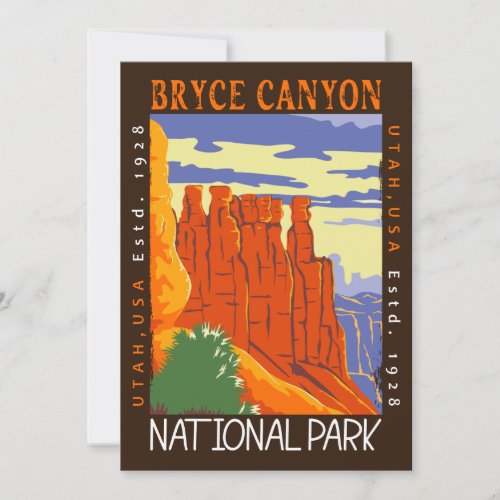  Bryce Canyon National Park Utah Distressed  Holiday Card
