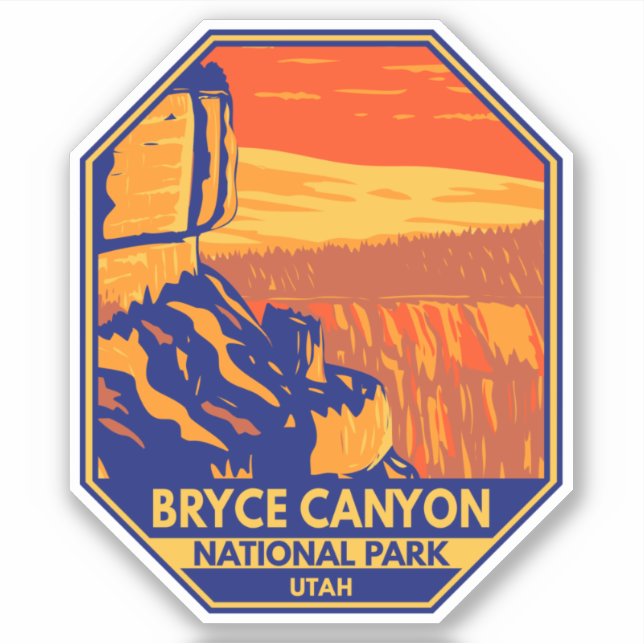 Bryce Canyon National Park Utah Inspiration Point Sticker (Front)