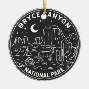 Bryce Canyon National Park Utah Monoline  Ceramic Ornament