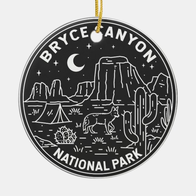Bryce Canyon National Park Utah Monoline  Ceramic Ornament (Front)