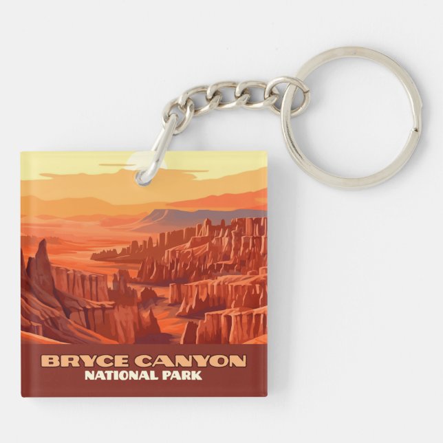 Bryce Canyon National Park Utah Mountains Keychain (Back)
