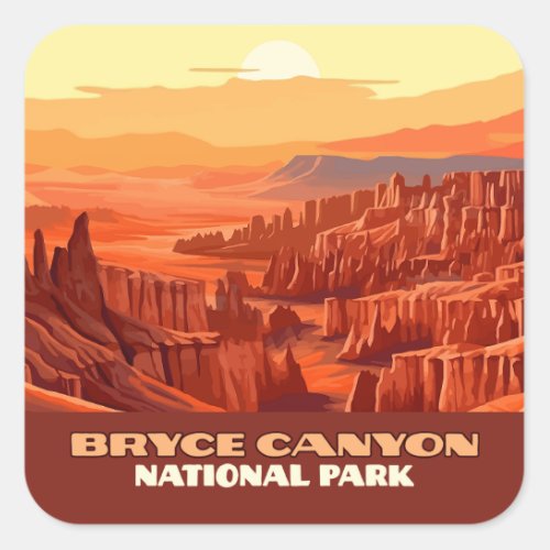 Bryce Canyon National Park Utah Mountains Square Sticker