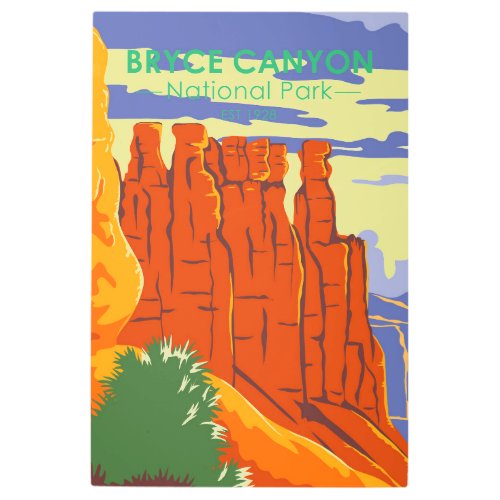  Bryce Canyon National Park Utah Vintage Metal Print