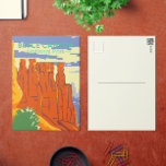 Bryce Canyon National Park Utah Vintage Postcard<br><div class="desc">Bryce Canyon vector artwork design. The park is a sprawling reserve in southern Utah,  known for crimson-colored hoodoos,  which are spire-shaped rock formations.</div>