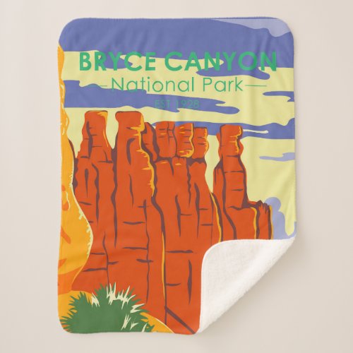  Bryce Canyon National Park Utah Vintage Sherpa Blanket