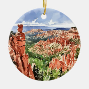 Bryce Canyon National Park Utah Watercolor Ceramic Ornament