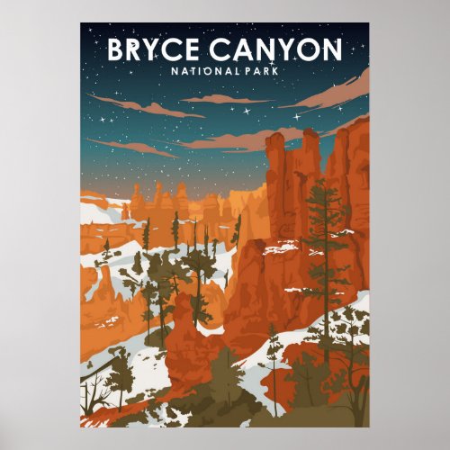Bryce Canyon National Park Vintage Travel Poster