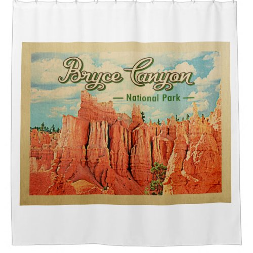 Bryce Canyon National Park Vintage Travel Shower Curtain