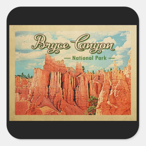Bryce Canyon National Park Vintage Travel Square Sticker