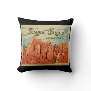 Bryce Canyon National Park Vintage Travel Throw Pillow