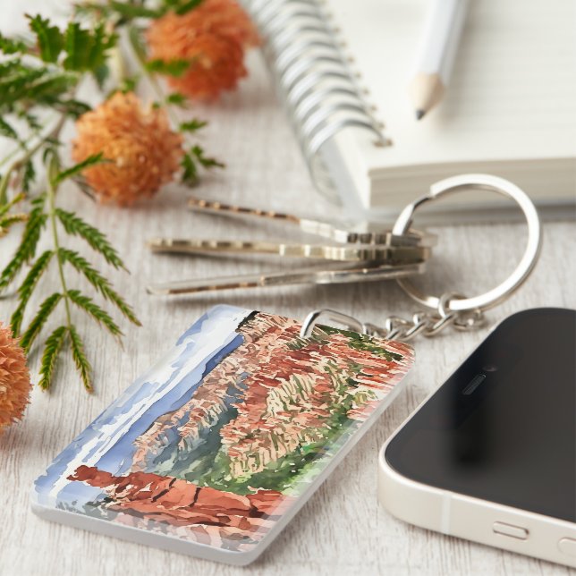 Bryce Canyon National Park Watercolor Keychain (Front Right)