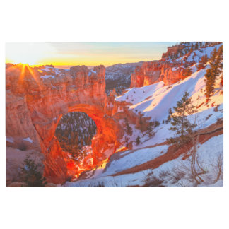 Bryce Canyon Natural Bridge at Sunrise Metal Print