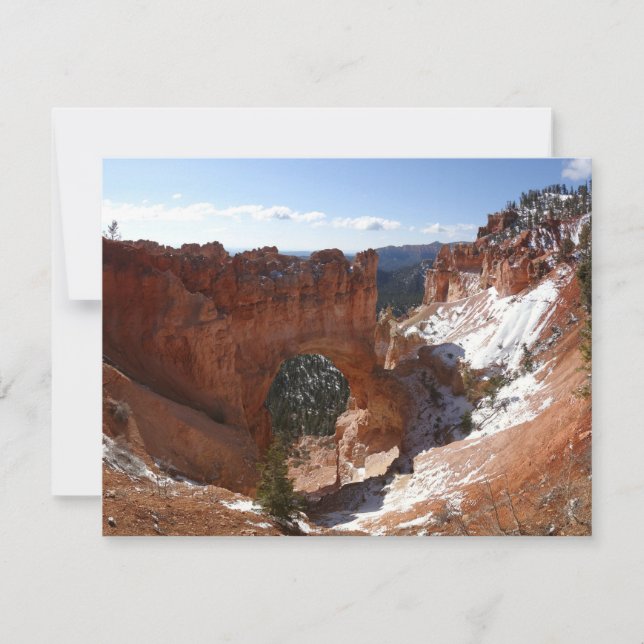 Bryce Canyon Natural Bridge Snowy Landscape Photo (Front)