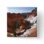 Bryce Canyon Natural Bridge Snowy Landscape Photo Button