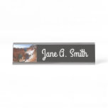 Bryce Canyon Natural Bridge Snowy Landscape Photo Desk Name Plate
