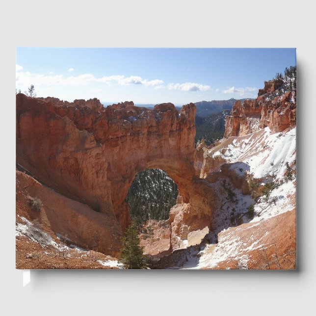 Bryce Canyon Natural Bridge Snowy Landscape Photo Guest Book (Front)