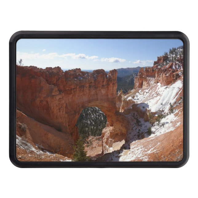 Bryce Canyon Natural Bridge Snowy Landscape Photo Hitch Cover (Front)