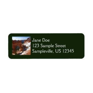 Bryce Canyon Natural Bridge Snowy Landscape Photo Label