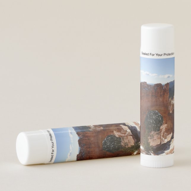Bryce Canyon Natural Bridge Snowy Landscape Photo Lip Balm (Front)