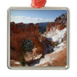 Bryce Canyon Natural Bridge Snowy Landscape Photo Metal Ornament