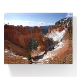Bryce Canyon Natural Bridge Snowy Landscape Photo Paperweight