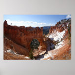Bryce Canyon Natural Bridge Snowy Landscape Photo Poster