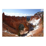 Bryce Canyon Natural Bridge Snowy Landscape Photo Poster