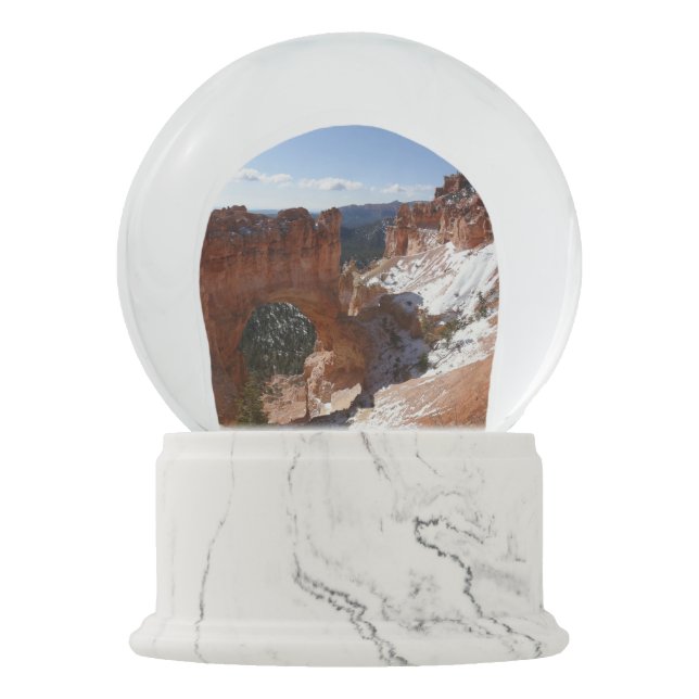 Bryce Canyon Natural Bridge Snowy Landscape Photo Snow Globe (Front)
