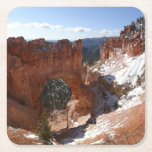 Bryce Canyon Natural Bridge Snowy Landscape Photo Square Paper Coaster