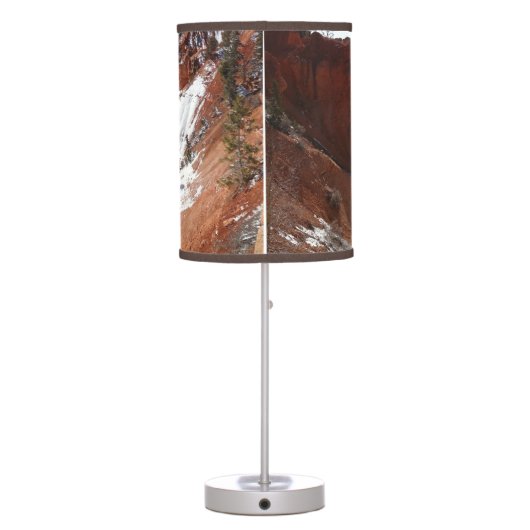 Bryce Canyon Natural Bridge Snowy Landscape Photo Table Lamp (Back)