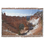 Bryce Canyon Natural Bridge Snowy Landscape Photo Throw Blanket