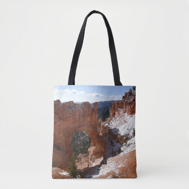 Bryce Canyon Natural Bridge Snowy Landscape Photo Tote Bag (Front)