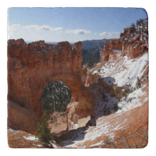 Bryce Canyon Natural Bridge Snowy Landscape Photo Trivet