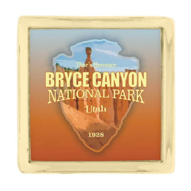 Bryce Canyon NP (arrowhead) Gold Finish Lapel Pin (Front)