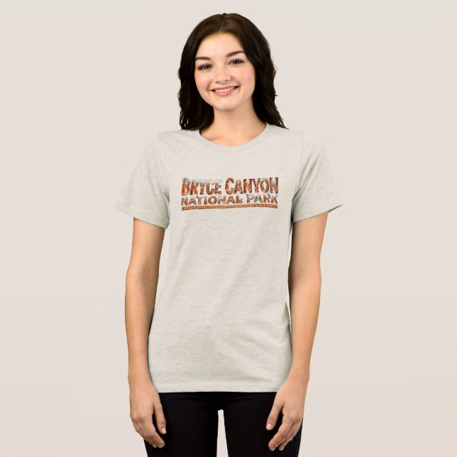 Bryce Canyon Unique Hoodoo Rock Formations Tri-Blend Shirt (Front Full)
