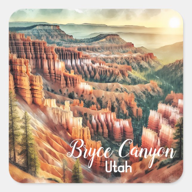 Bryce Canyon, Utah National Park Square Sticker (Front)
