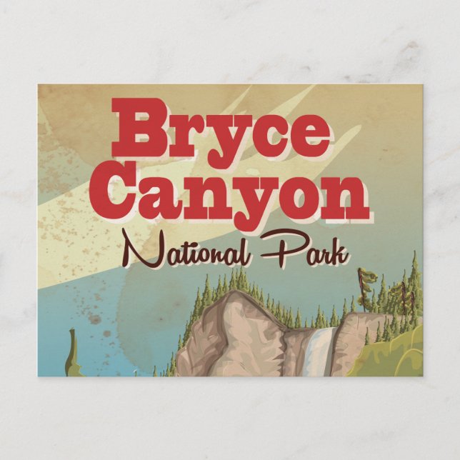Bryce Canyon Vintage Travel Poster Postcard (Front)