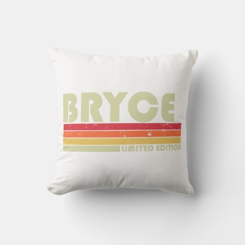 BRYCE Gift Name Personalized Funny Retro Vintage B Throw Pillow