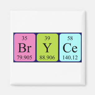 Bryce periodic table name magnet