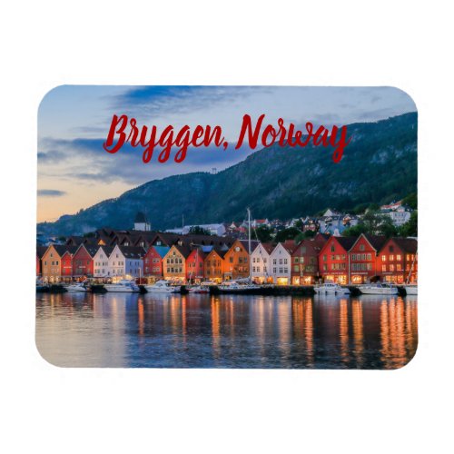 Bryggen Bergen Norway stylized Magnet