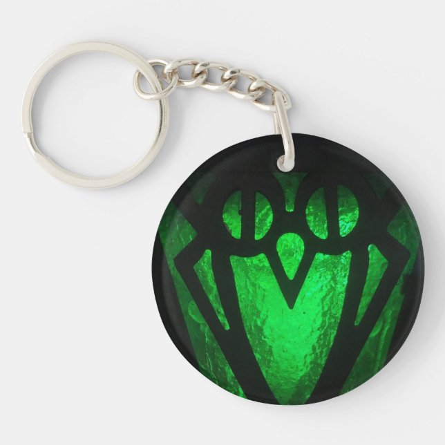 Bryn Mawr Lantern Photo Green Keychain (Front)