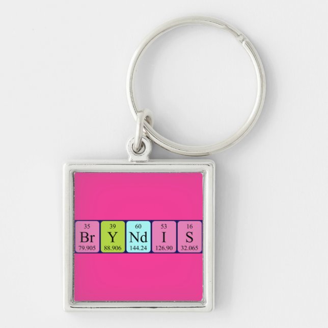 Bryndís periodic table name keyring (Front)