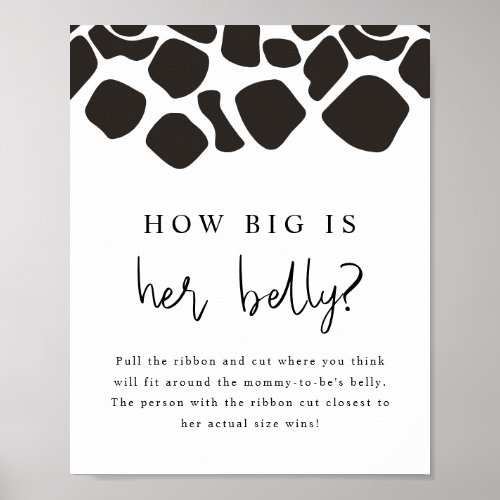 BRYNDLE Animal Cow Print How Big is Her Belly Game