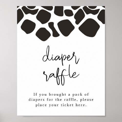 BRYNDLE Cow Print Diaper Raffle Game Sign