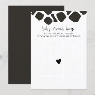 BRYNDLE Modern Cow Print Baby Shower Bingo Game Invitation