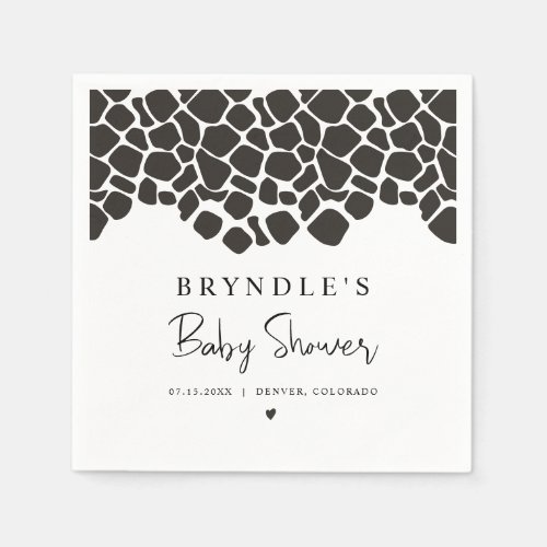 BRYNDLE Modern Cow Print Baby Shower Napkins